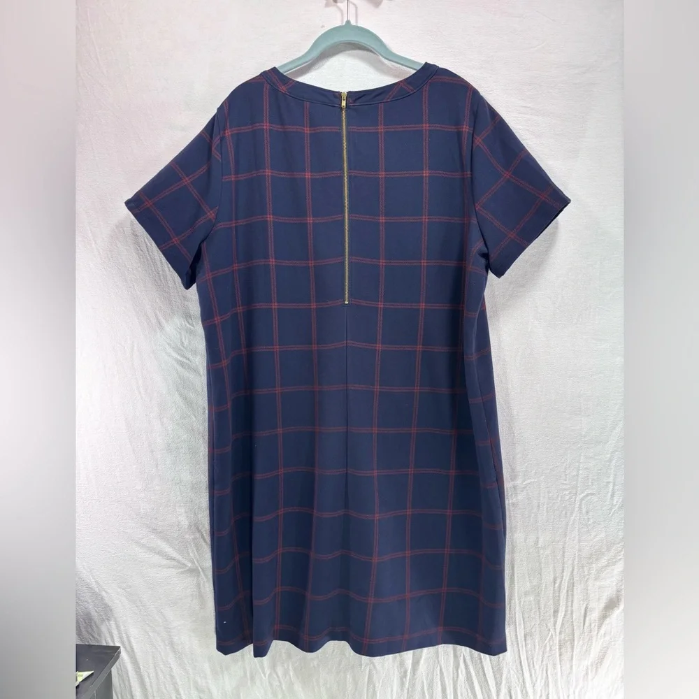 J Crew Womens size 20 Relaxed printed pocket dress in Vintage indigo crimson - Picture 6 of 12